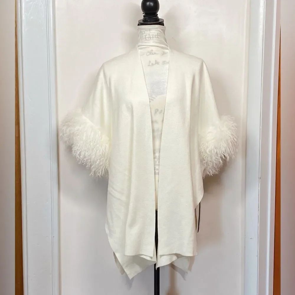 Gorski Knit Wool Vest With Mongolian Lamb Cuffs